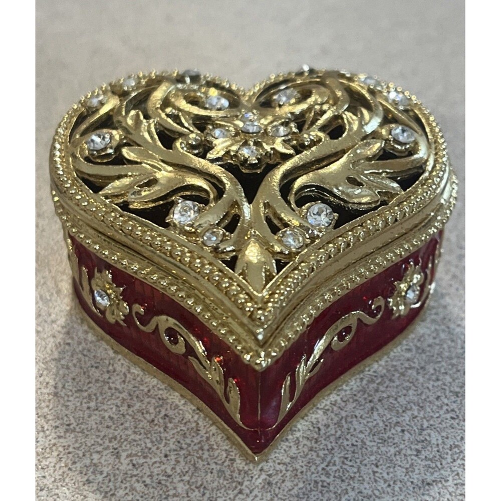 Metropolitan Museum of Art Enamel & Crystal Metal Niello Heart Box